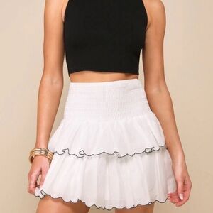 Lulus White Ruffled Skirt